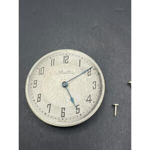 Baltic Swiss Pocket Watch Movement White Dial No Jewels For Parts/Repair
